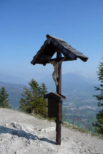 Summit Cross Grunstein Mountain Baviera Alemanha — Fotografia de Stock