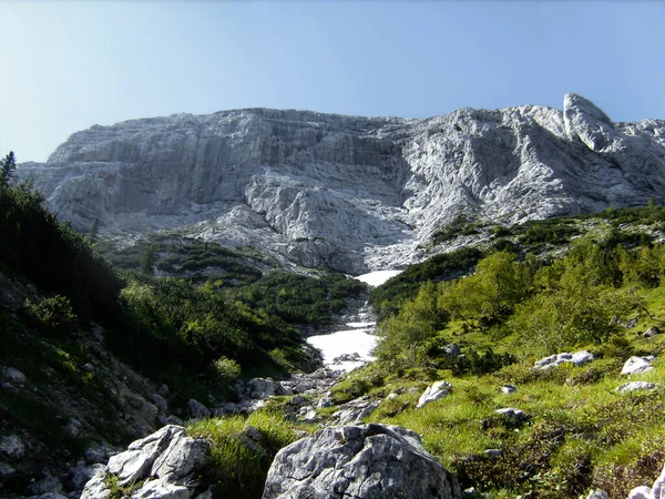 Lkbaharda Avusturya Nın Tyrol Kentindeki Guffert Dağı Dağ Yürüyüşü Turu — Stok fotoğraf