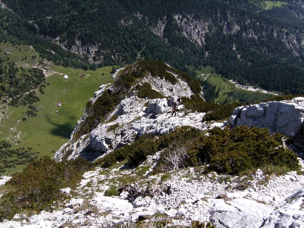 Passeio Montanha Guffert Montanha Tirol Áustria Primavera — Fotografia de Stock