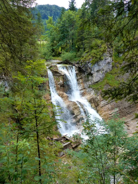 Cachoeira Hausbachfall Ferrata Reit Winkl Baviera Alemanha — Fotografia de Stock