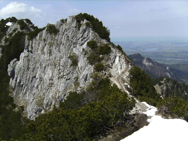 Almanya Bavyera Heimgarten Dağı Ile Herzogstand Dağı Arasındaki Patika — Stok fotoğraf