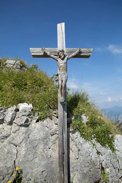 Cross Heimgarten Berg Bayern Tyskland Sommaren — Stockfoto