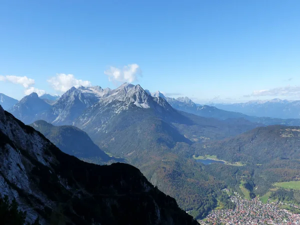 Heinrich Noe Steig Ferrata Para Karwendelspitze Baviera Alemanha — Fotografia de Stock