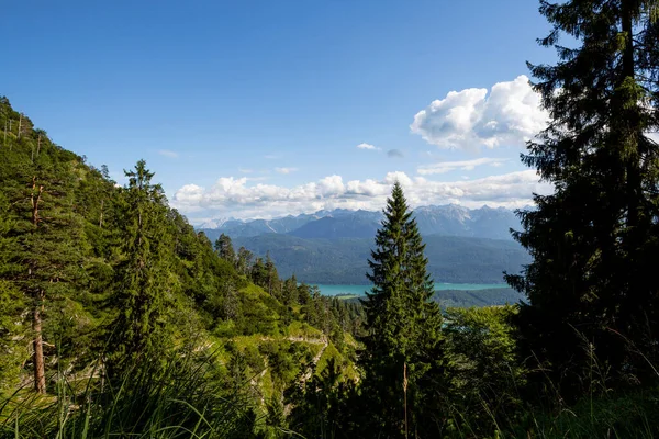 Bergtocht Herzogstandberg Met Panoramisch Uitzicht Bavaria Duitsland — Stockfoto