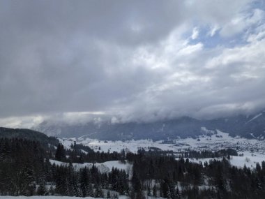 Hornle dağlarına kış turu, Bavyera, Almanya