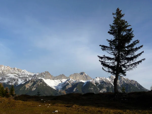 オーストリアのチロルにある山のハイキングツアー Hohe Munde — ストック写真