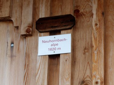 Allgau Alpleri, Bavyera, Almanya 'da Neuhornbachalpe' in imzası