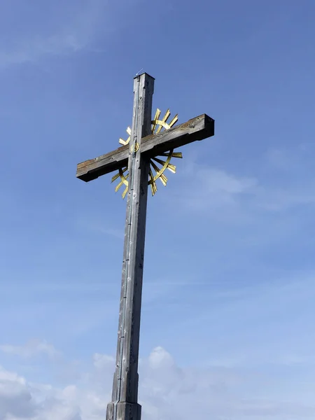 Summit Cross Hoher Fricken Mountain Bayern Tyskland — Stockfoto