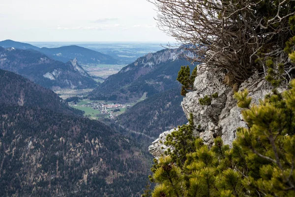 Utsikt Från Hoher Fricken Berget Till Ettal Bayerska Alperna Tyskland — Stockfoto