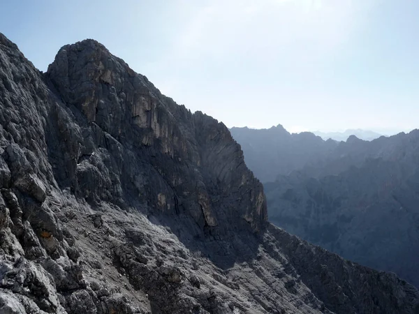 Mountain Hiking Tour Jubilaeumsgrat Ridge Bavaria Germany Summertime — Stock Photo, Image