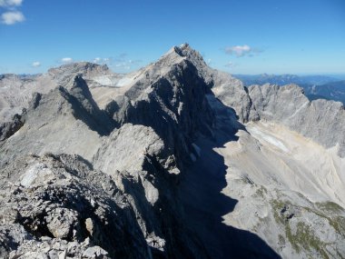 Jubilaumsgrat 'taki dağ manzarası, Schneeferner, Zugspitze Dağı, Almanya