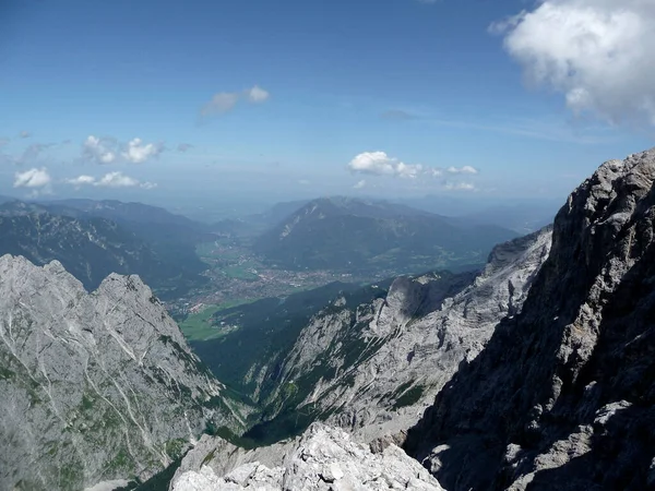 Гірський Краєвид Знаменитого Маршруту Сходження Юбілаумсграту Гори Зугшпітце Баварія Німеччина — стокове фото