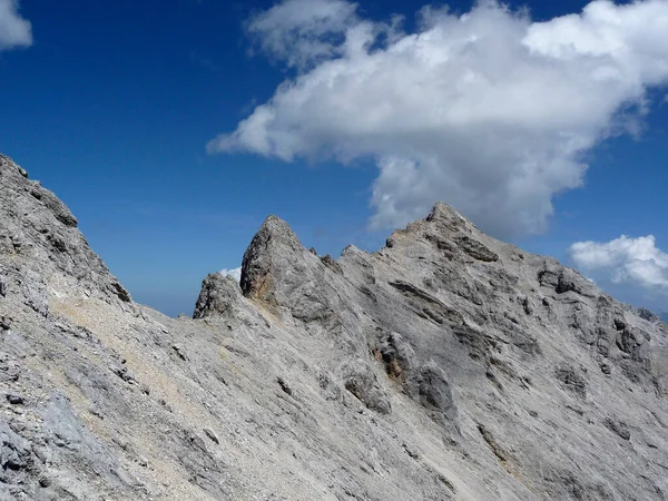 Mountain View Famous Climbing Route Jubilaumsgrat Zugspitze Mountain Bavaria Germany — Stock Photo, Image