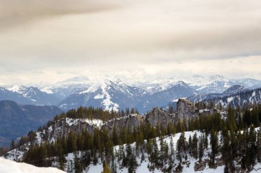 Kampenwand 'dan görüntü, Almanya, Bavyera' daki dağ