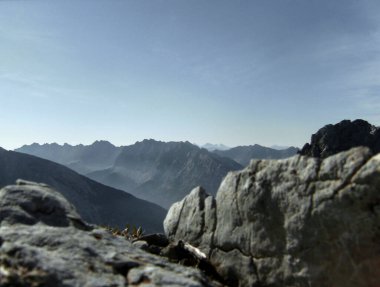 Mittenwald, Almanya 'nın Bavyera Alplerinde yaz mevsiminde ferrata yoluyla
