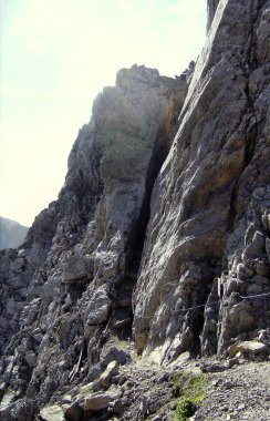 Mittenwald, Almanya 'nın Bavyera Alplerinde yaz mevsiminde ferrata yoluyla