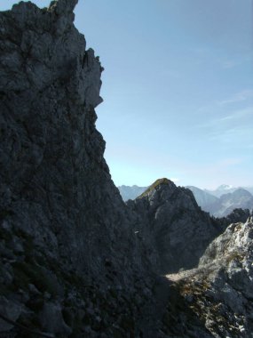 Mittenwald, Almanya 'nın Bavyera Alplerinde yaz mevsiminde ferrata yoluyla