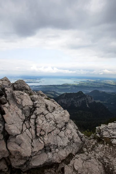 Panorama Vista Kampenwand Montanha Baviera Horário Verão — Fotografia de Stock