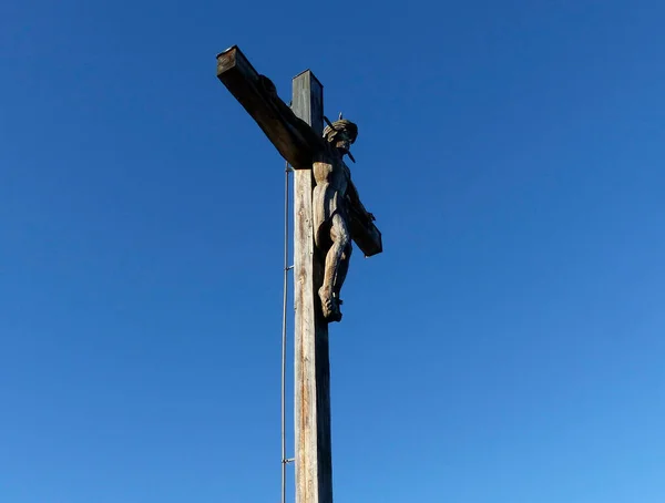 Cruz Cumbre Montaña Kofel Baviera Alemania —  Fotos de Stock