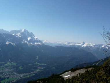 Kramerspitz dağından Zugspitze Massif, Bavyera, Almanya