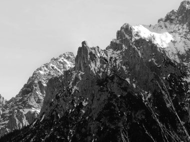 Hoher Kranzberg dağına kış yürüyüşü turu, Karwendel, Bavyera, Almanya