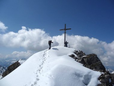 Kreuzspitze Dağı, Bavyera, Almanya, Kış Zamanı Zirvesi