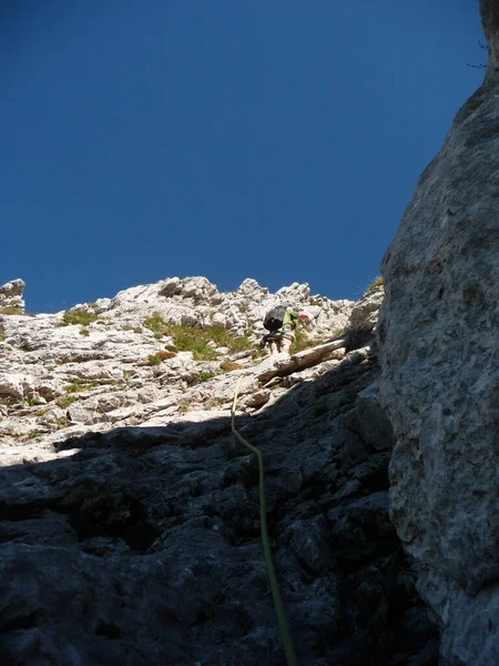 Climber Kopftorlgrat Mountain Tyrol Austria — Stockfoto
