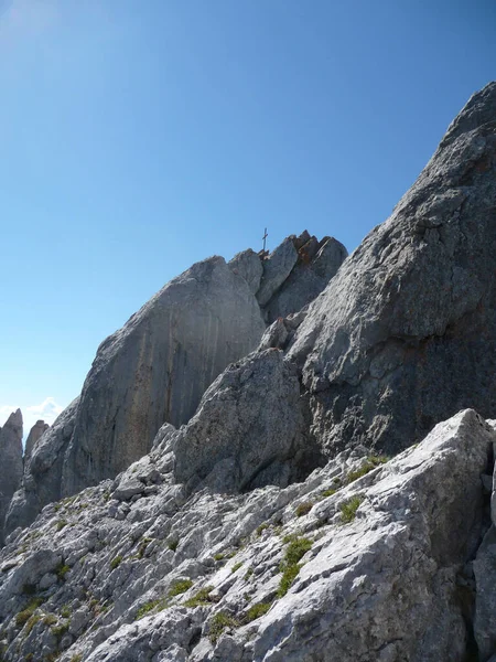 Passeio Escalada Kopftorlgrat Mountain Tyrol Áustria — Fotografia de Stock