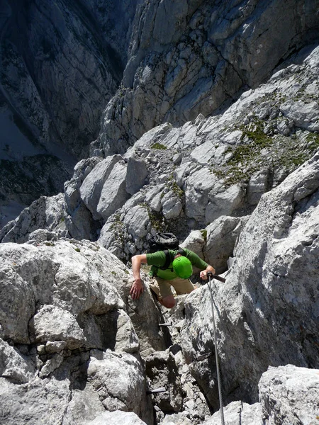 Escalade Montagne Kopftorlgrat Tyrol Autriche — Photo