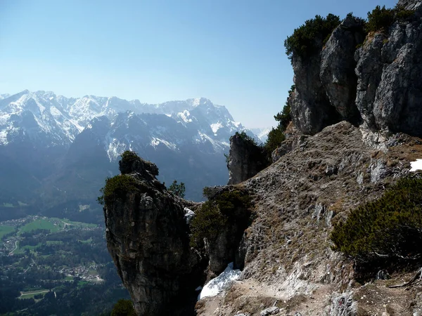 Massiccio Dello Zugspitze Dal Monte Kramerspitz Baviera Germania — Foto Stock