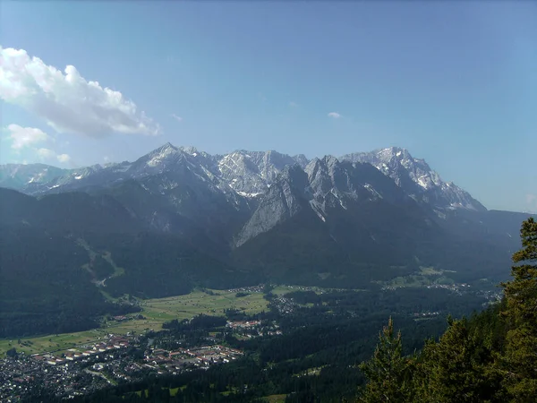 Masyw Zugspitze Górach Wetterstein Bawarii Niemcy Wiosną — Zdjęcie stockowe