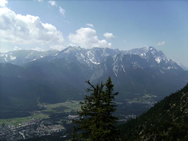 Masyw Zugspitze Górach Wetterstein Bawarii Niemcy Wiosną — Zdjęcie stockowe