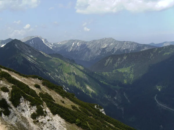 Excursión Senderismo Por Montaña Kramerspitz Baviera Alemania Primavera — Foto de Stock