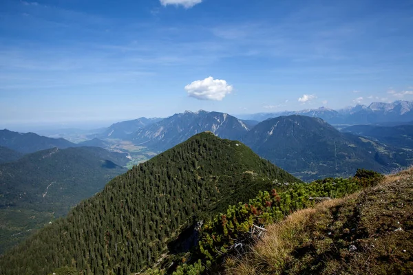 Panorama Utsikt Från Kramerspitz Berg Bayerska Alperna Tyskland Sommaren — Stockfoto