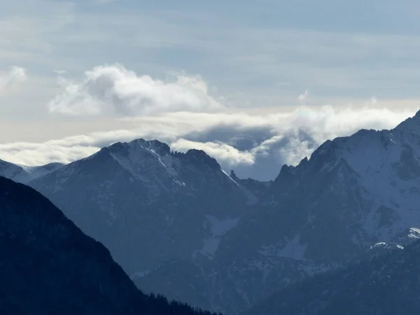 Passeio Inverno Até Montanha Hoher Kranzberg Karwendel Baviera Alemanha — Fotografia de Stock