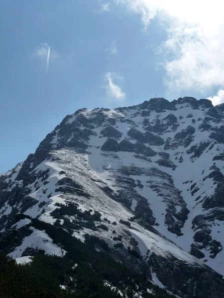 Panorama Górska Góry Kreuzspitze Bawaria Niemcy Zimą — Zdjęcie stockowe