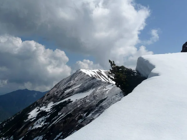 Ορεινό Πανόραμα Από Kreuzspitze Βουνό Βαυαρία Γερμανία Χειμώνα — Φωτογραφία Αρχείου