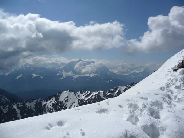 Панорама Горы Кройцшпитце Бавария Германия Зимнее Время — стоковое фото