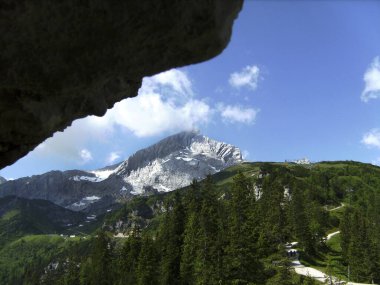 Garmisch-Partenkirchen, Bavyera, Almanya 'da İlkbaharda Dağ Alpspitze