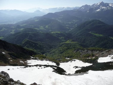Berchtesgadener 'daki Ferrata Via Hochthron Dağı, Bavyera, Almanya