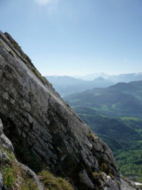 Berchtesgadener 'daki Ferrata Via Hochthron Dağı, Bavyera, Almanya