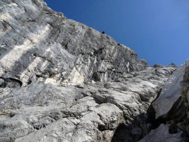 Berchtesgadener 'daki Ferrata Via Hochthron Dağı, Bavyera, Almanya