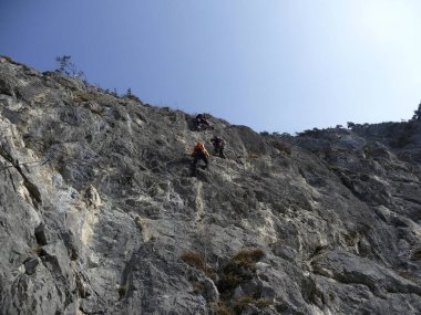 Tyrol, Avusturya 'daki Ferrata üzerinden Kaiser Max' e tırmanan
