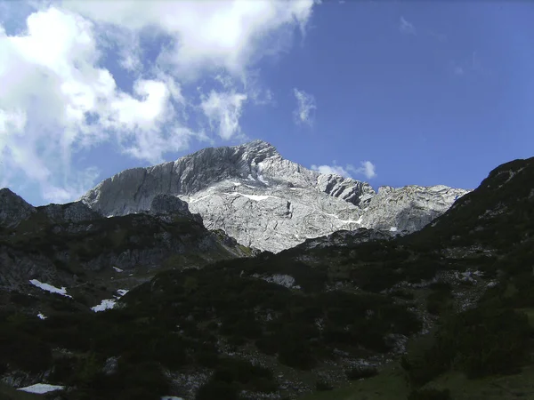 Górski Alpspitze Garmisch Partenkirchen Bawaria Niemcy Wiosną — Zdjęcie stockowe