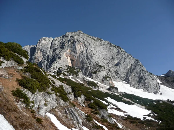 Ferrata Στο Βουνό Berchtesgadener Hochthron Βαυαρία Γερμανία Την Άνοιξη — Φωτογραφία Αρχείου