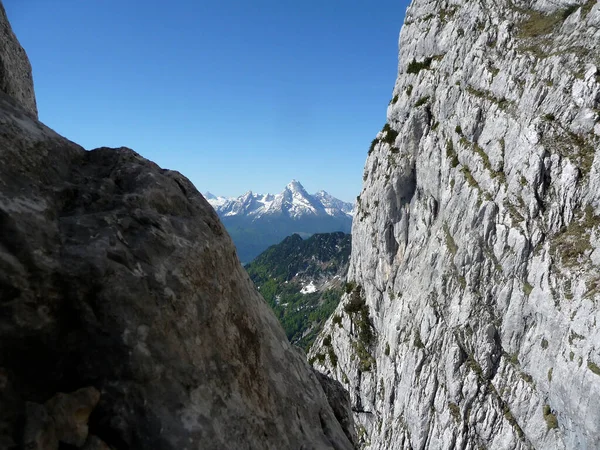 Klettersteige Berchtesgadener Hochthron Bayern Deutschland Frühling — Stockfoto