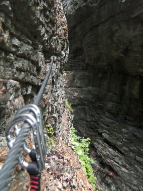 Postalmklamm kanonu, Salzburg 'daki ferrata yoluyla, Avusturya Salzkammergut, Avusturya