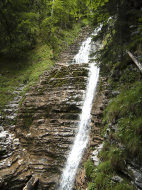 Avusturya, Salzburg 'daki Ferrata üzerinden Postalmklamm Canon' da Şelale, Avusturya