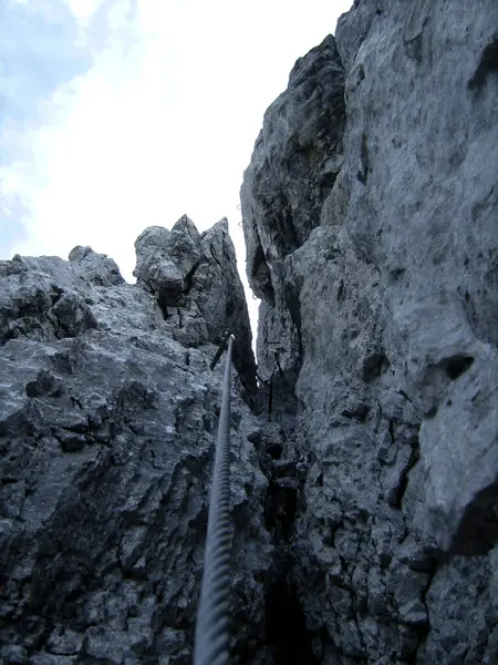 Kufstein Přes Ferratu Přes Severní Stěnu Rakousko Podzim — Stock fotografie