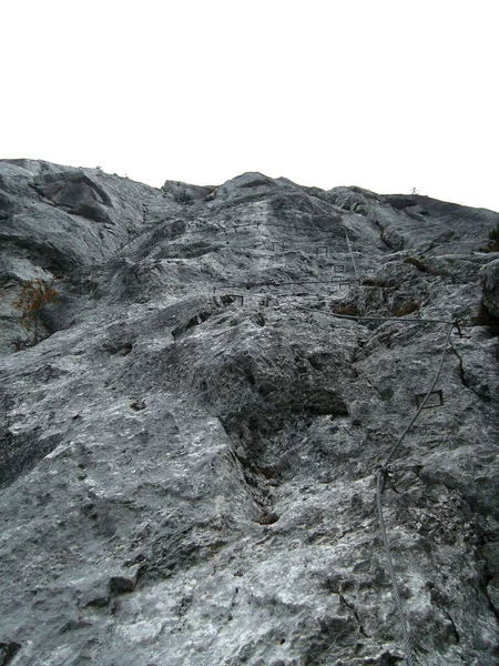 Piding Μέσω Ferrata Αναρρίχηση Διαδρομή Chiemgau Στη Βαυαρία Γερμανία Φθινόπωρο — Φωτογραφία Αρχείου